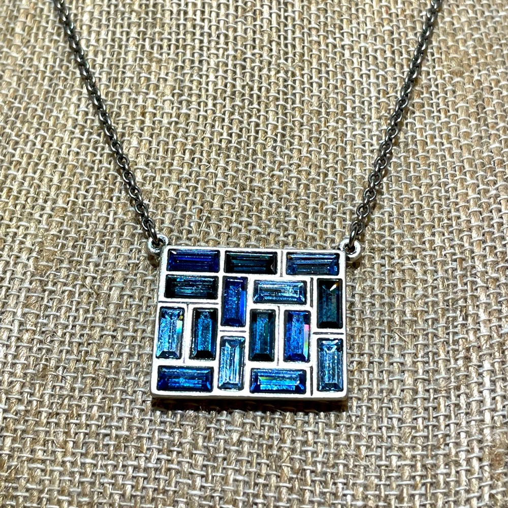 Touchstone Crystal by Swarovski Tile Necklace, Blue💥Sale💥